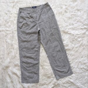 Y2K Vintage Ann Taylor Gingham Plaid Navy & White High Rise Pants Size 4 Petite
